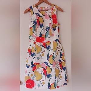 Boden Print A-Line Dress 4R